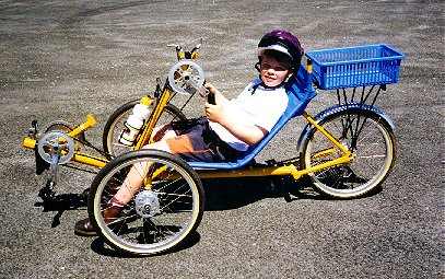 Chris trying out the new trike.